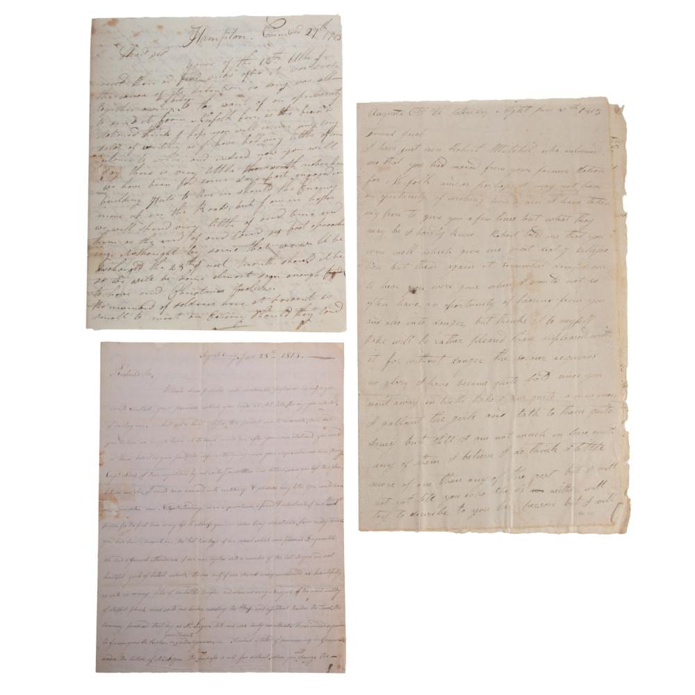 ? (1815) Jacob comparable auction result: three letters war of 1812 in virginia