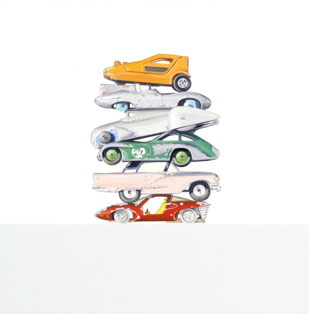 Jeremy Dickinson comparable auction result: jeremy dickinson born 1963 junkyard stack with bond bug 2000