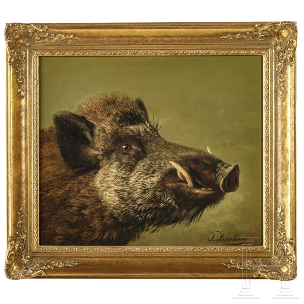 Johannes Deiker comparable auction result: johannes deiker 1822 1895 a boar s head german 19th century