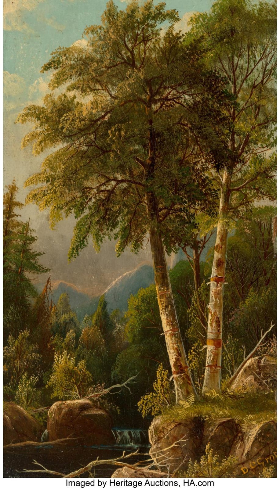 daniel charles grose american 1865 1910 landscape with birches oil on board 1 · Heritage Auctions · 2021-11-11 Daniel Charles Grose comparable auction result: daniel charles grose american 1865 1910 landscape with birches oil on board 1