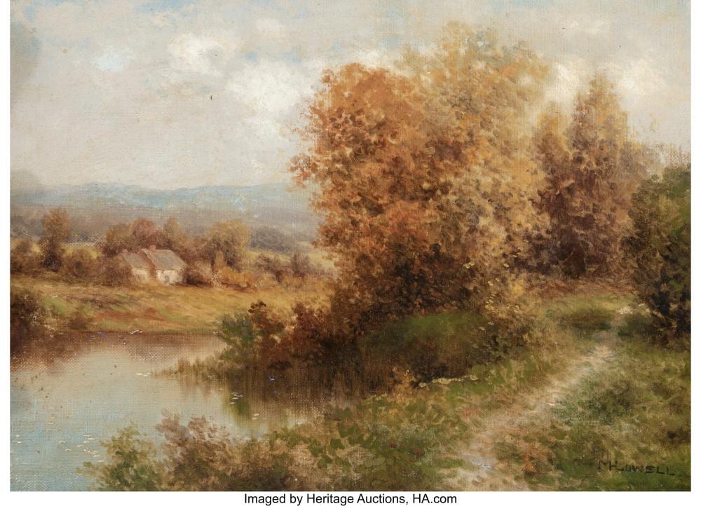 M. H. Lowell comparable auction result: milton h lowell american 1948 1927 autumn landscape oil on canvas 10 x 14 in