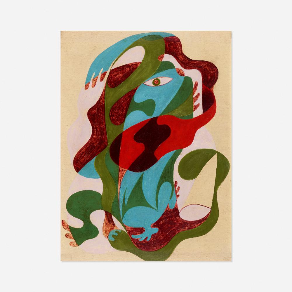 Gerald Coarding comparable auction result: gerald coarding untitled figure with eyes