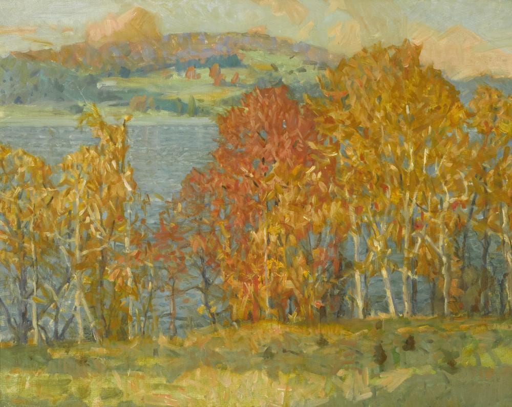 Bruce Nelson comparable auction result: bruce nelson 1888 1952 along the water s edge 20 1 4 x 25 1 4in framed 25 1 4 x 30 1 4in