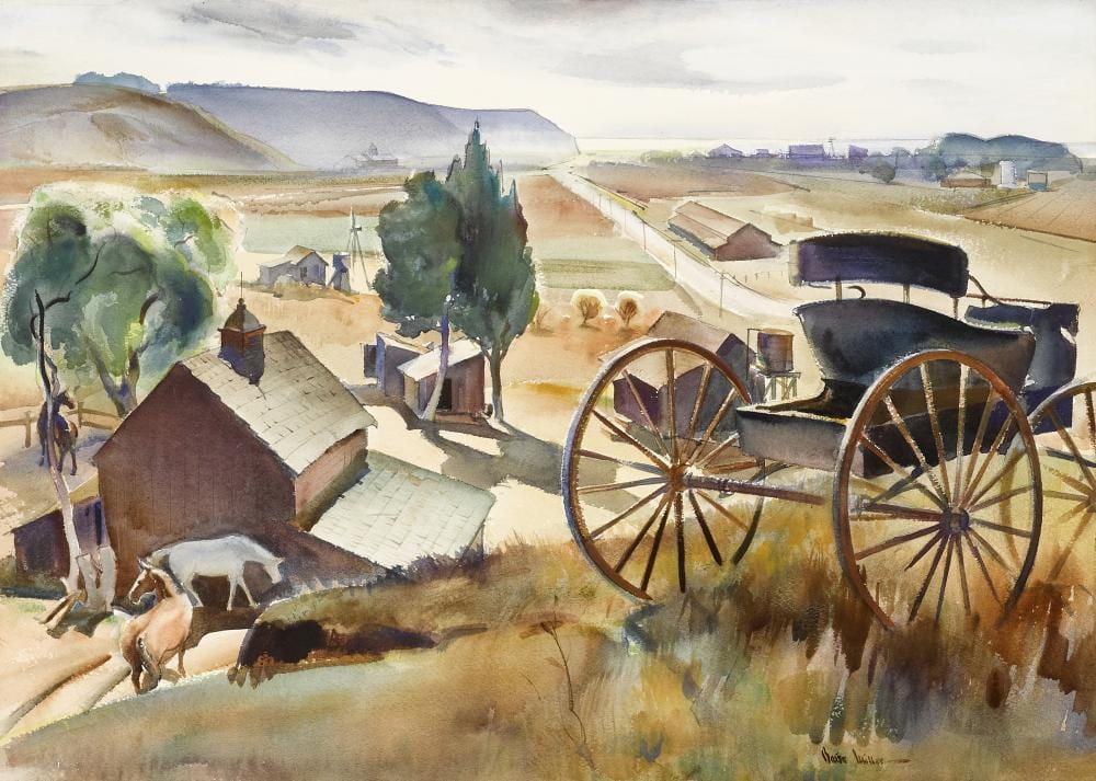 Barse Miller comparable auction result: barse miller 1904 1973 landscape in culver city 22 x 30in framed 31 x 40in