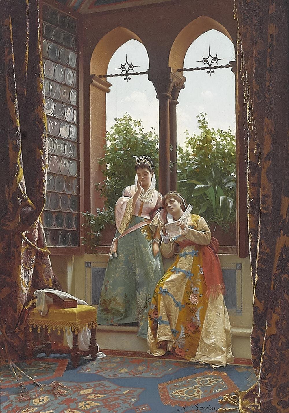 Alfonso Savini comparable auction result: alfonso savini italian 1836 1908 the letter 13 1 2 x 9 3 4in 34 4 x 24 8cm