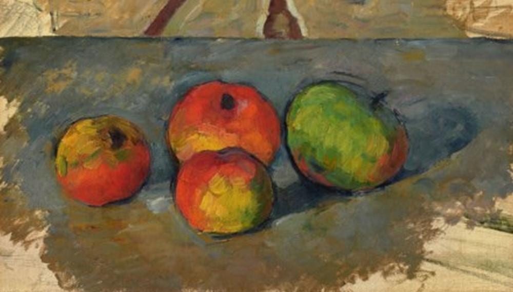Paul Cézanne (1839-1906) Quatre pommes oil on canvas 8 3/8 x 13 ½ in. (21.1 comparable sale