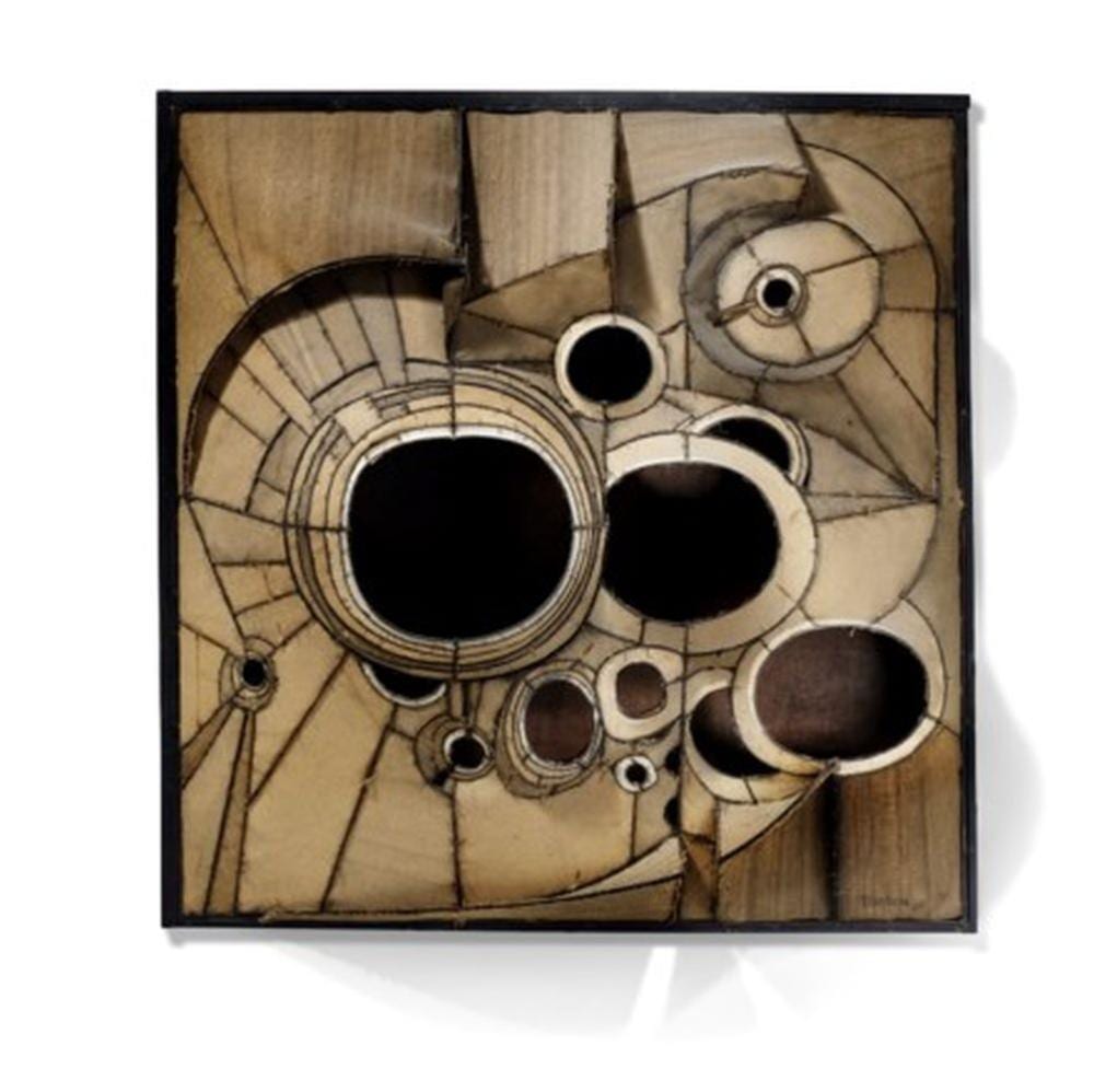 Lee Bontecou (B. 1931) Untitled welded steel, canvas, fabric, velvet and wi comparable sale
