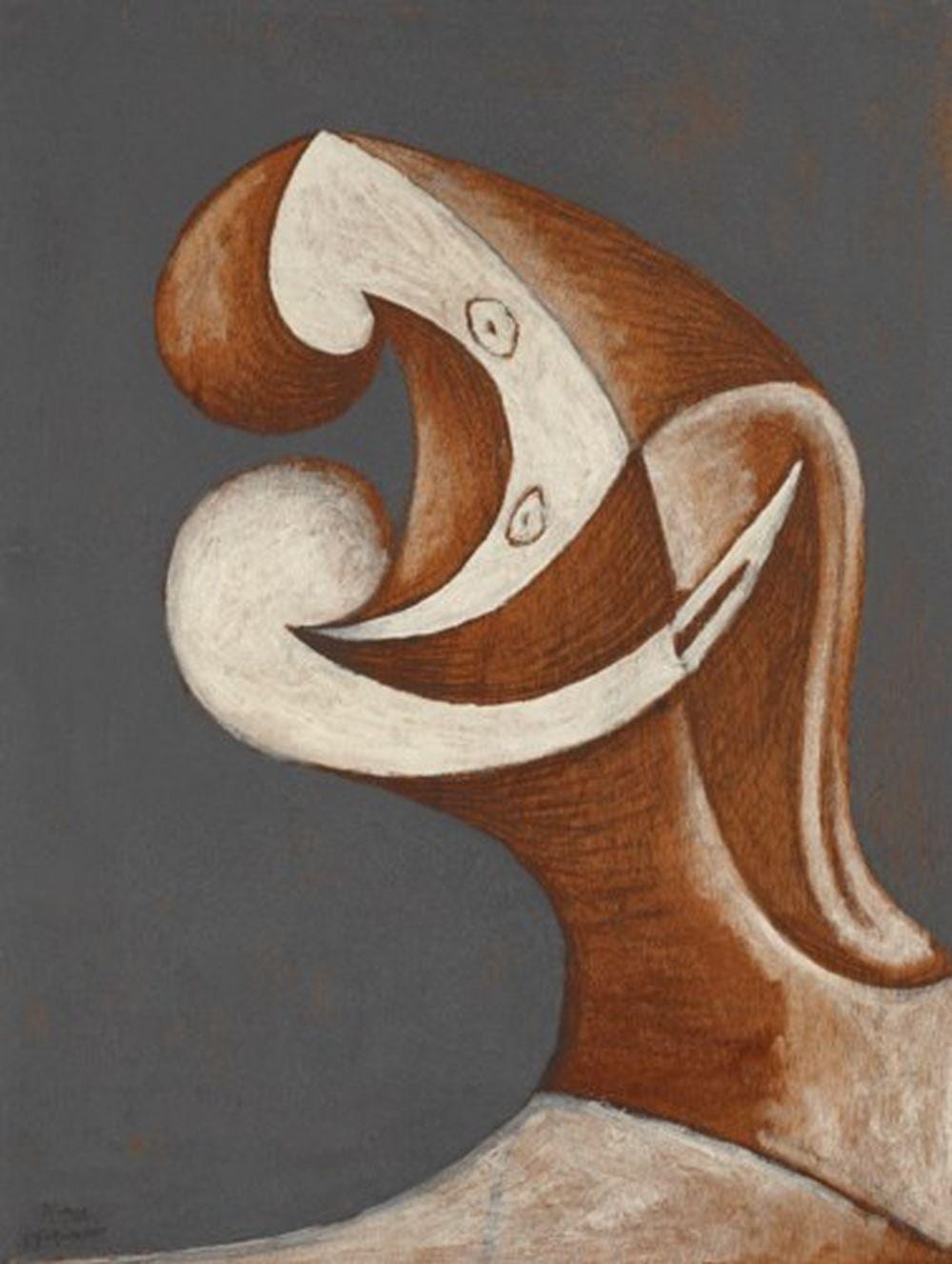 Pablo Picasso (1881-1973) Profil oil and charcoal on cradled panel 26 x 20 comparable sale