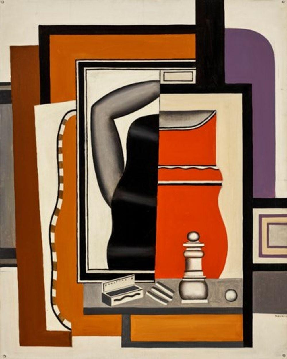 Fernand Léger (1881-1955) La femme à la toilette oil on canvas 36 ¼ x 28 ¾ comparable sale