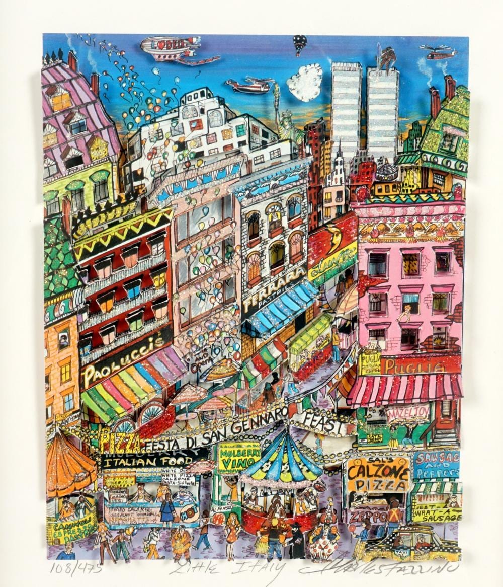 Charles Fazzino Little Italy 3D Lithograph sold by Amero Auctions, lot 229 — auction record photograph