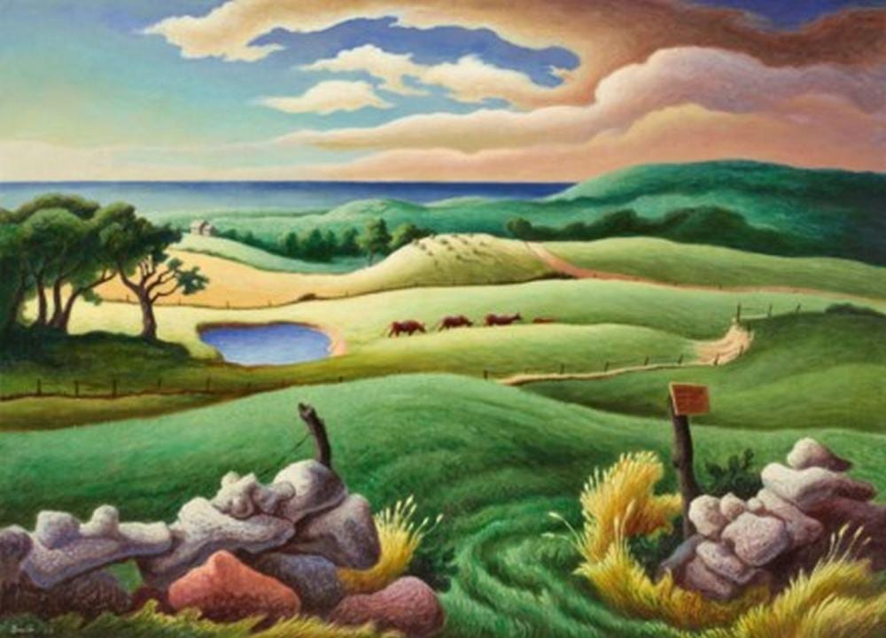 Thomas Hart Benton (1889-1975) Keith Farm, Chilmark signed and dated 'Bento comparable sale