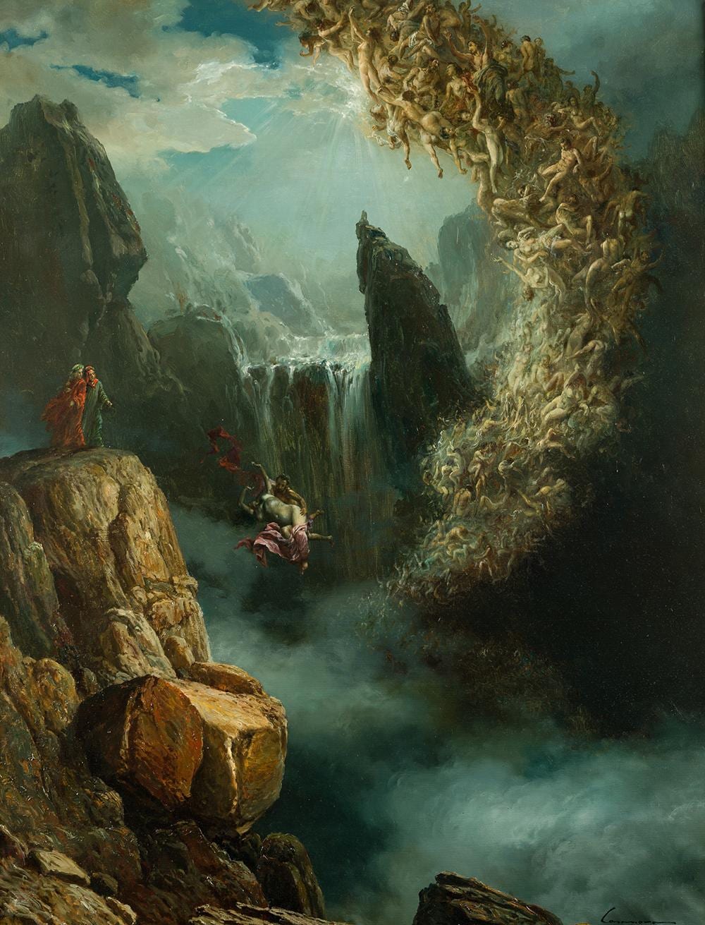 Jose Casanova comparable auction result: jose casanova lujan 1933 1989 dante and virgil in the inferno