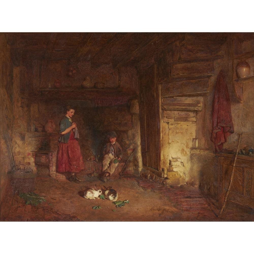 Alfred Provis comparable auction result: alfred provis british 1818 1890 feeding the pets