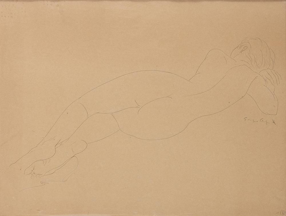 Enrique Alferez comparable auction result: enrique alferez mexican louisiana 1901 1999 study of a reclining nude