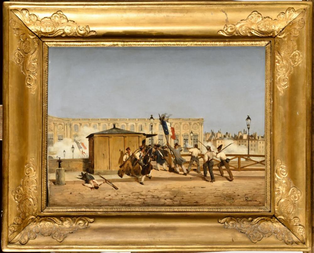 Charles Caïus Renoux comparable auction result: charles renoux 1795 1846 les trois glorieuses le peuple franchit le po