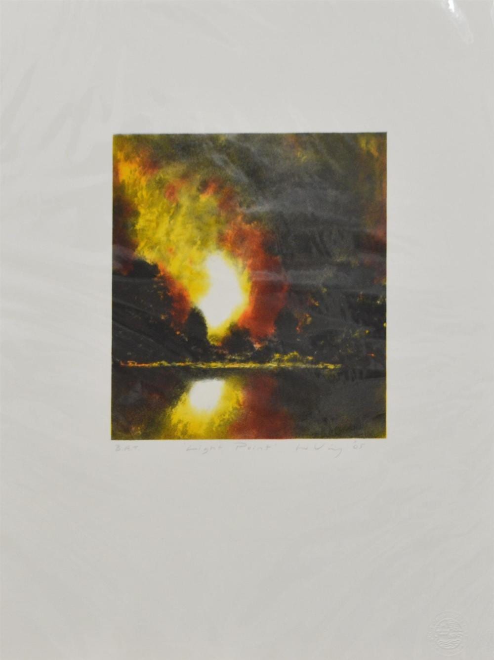 Wayne Viney comparable auction result: wayne viney light point 2005 lithograph b a t 26 x 25cm condition overall good backed and wrapped for protection