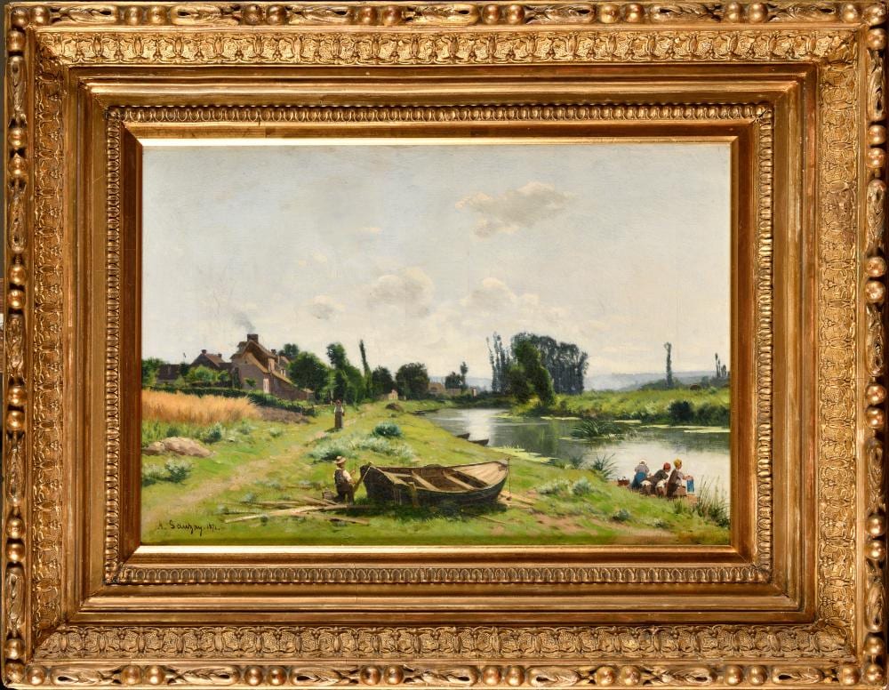 Adrien Jacques Sauzay comparable auction result: adrien jacques sauzay 1841 1928 les lavandi res huile sur toile sign e