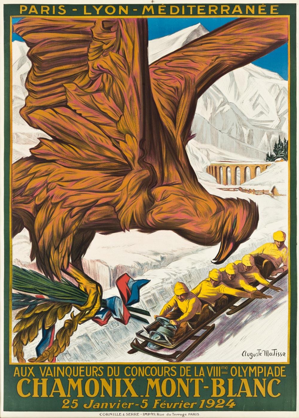Auguste Matisse comparable auction result: auguste matisse 1866 1931 chamonix mont blanc viiime olympiade 1924 41 x30 inches 105 x76 cm cornille serre paris