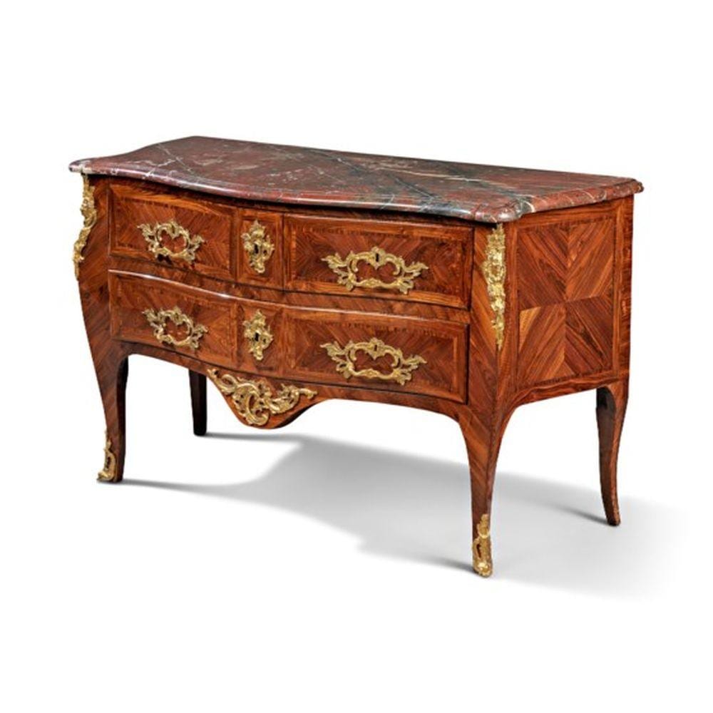 Christian Reder comparable auction result: a louis xv ormolu mounted kingwood commode mid 18th century stamped by chr