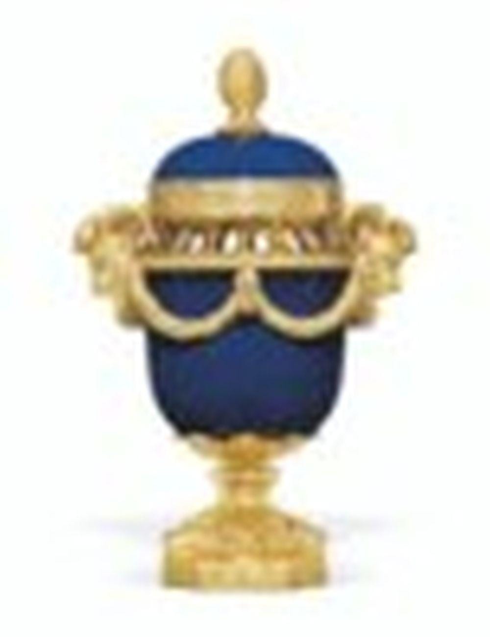 A LOUIS XVI ORMOLU-MOUNTED BLUE PORCELAIN POT POURRI VASE AND COVER BY JEAN sold by Christie's, lot 685 — auction record photograph