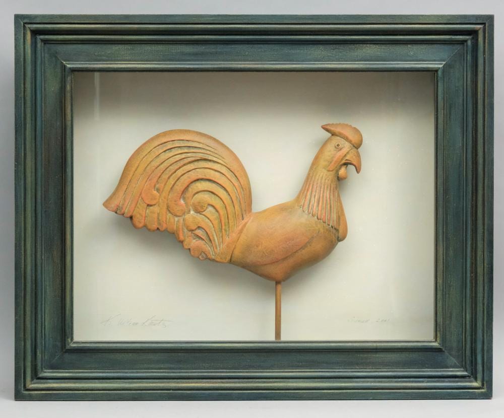 K. William Kautz comparable auction result: folk art rooster carving by k william kautz