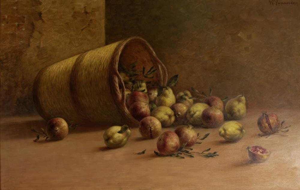 Konstantinos Romanidis comparable auction result: constantinos romanidis greek 1884 1972 nature morte aux grenades et aux coings signed in greek upper right oil on canvas