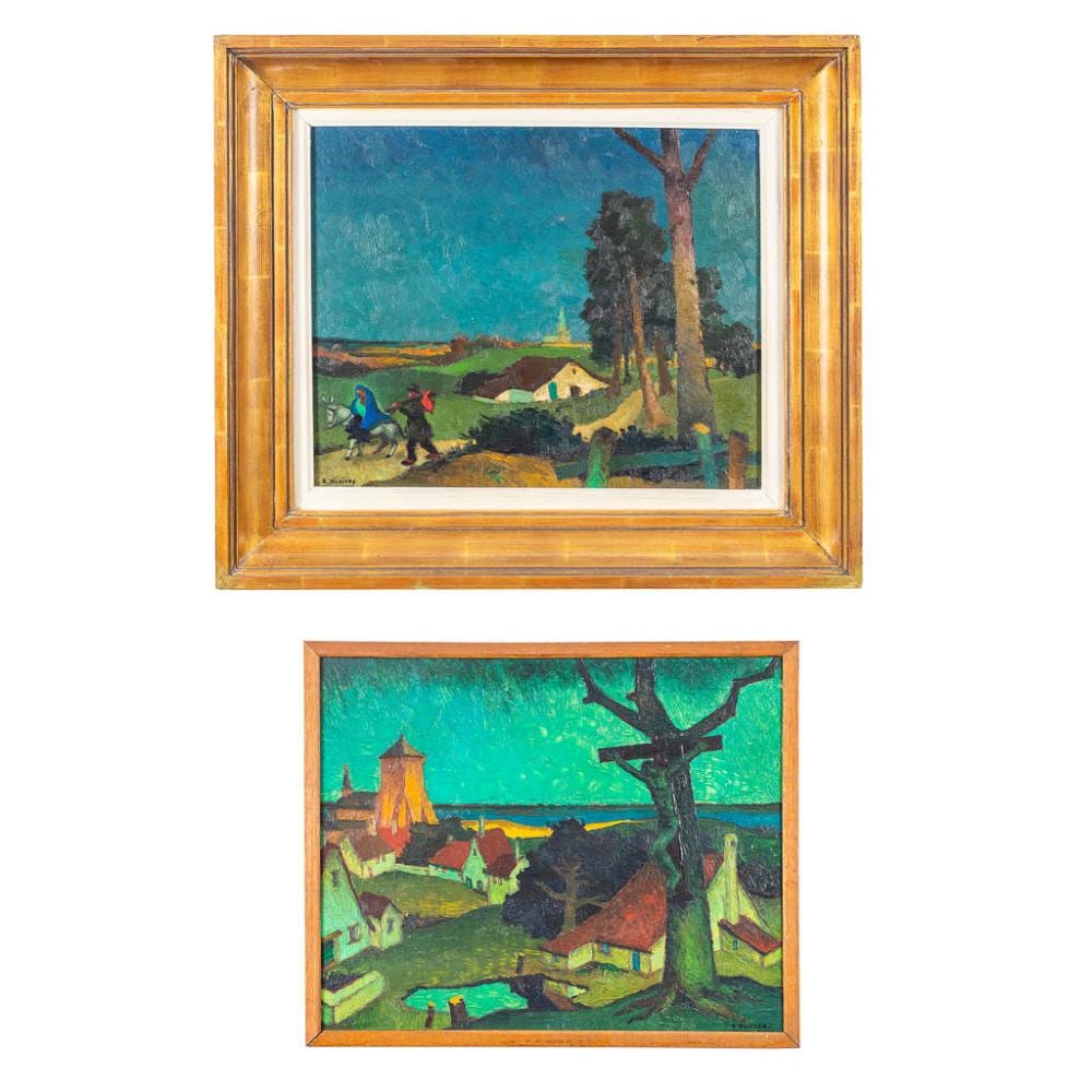 Raymond Dierickx comparable auction result: raymond dierickx 1904 1981 a collection of 2 paintings oil on a panel 40 x 32 cm