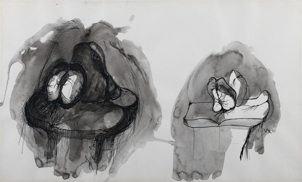 Raul Valdivieso comparable auction result: raul valdivieso chilean 1931 1993 untitled ink on paper 13 x 21 1 4 in sight 18 3 4 x 26 3 4 in framed
