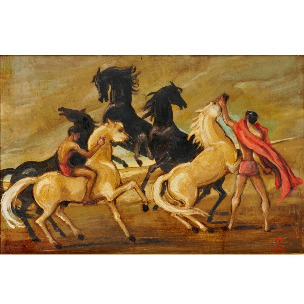 Porter Woodruff comparable auction result: porter woodruff large oil on panel c 1959