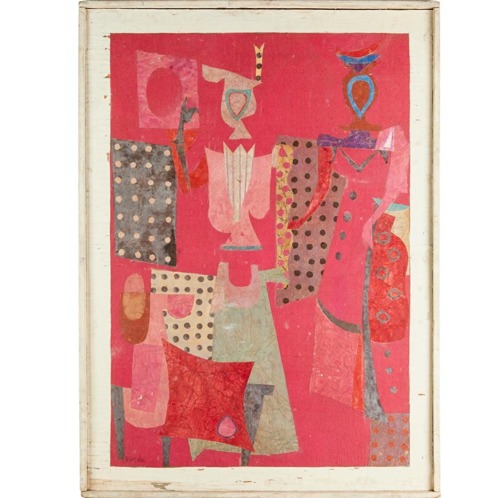 Jean Varda comparable auction result: jean varda large mixed media collage on board