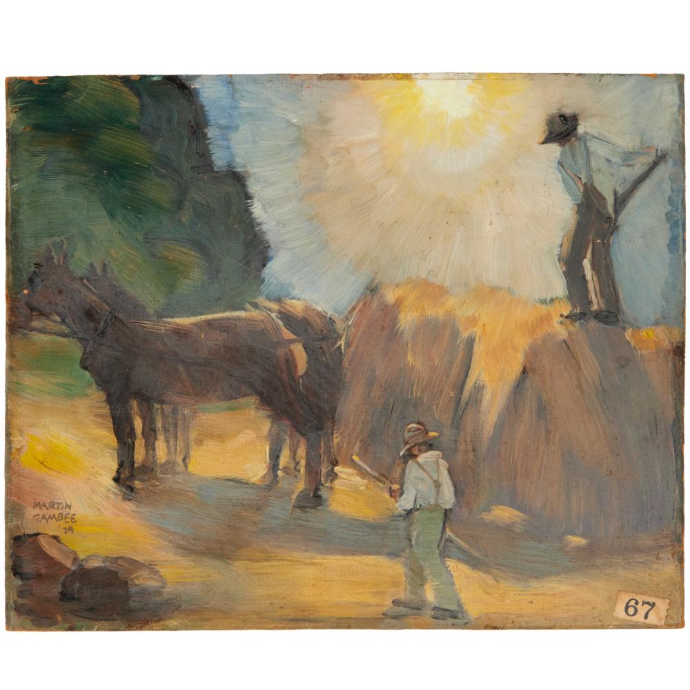Martin Gambee comparable auction result: martin gambee oil on masonite 1934