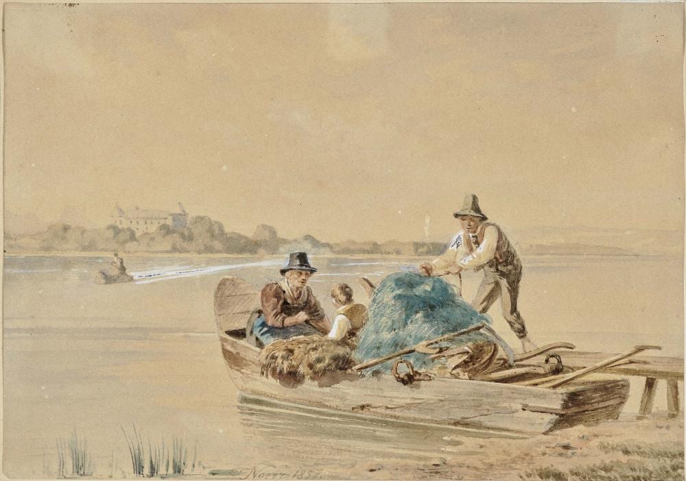 Julius Noerr comparable auction result: julius noerr 1827 m nchen 1897 starnberg bauernfamilie im kahn auf dem chiemsee