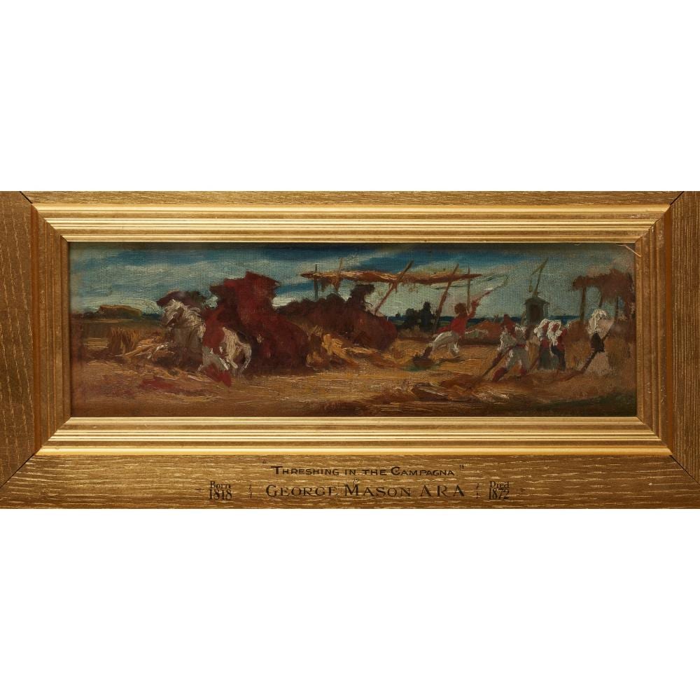GEORGE HEMING MASON A.R.A. (BRITISH 1818-1872) THRESHING IN THE CAMPAGNA sold by Lyon & Turnbull, lot 57 — auction record photograph
