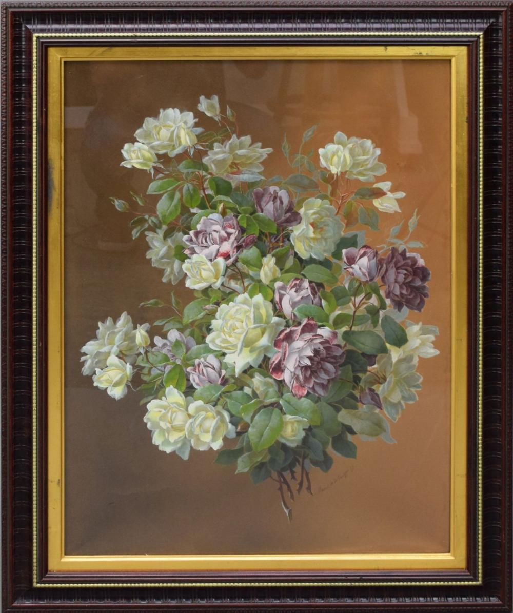 Raoul de Longpre comparable auction result: raoul de longpre french 1843 1911 still life roses gouache on paper signed raoul m de longpre 28 x 21 inches