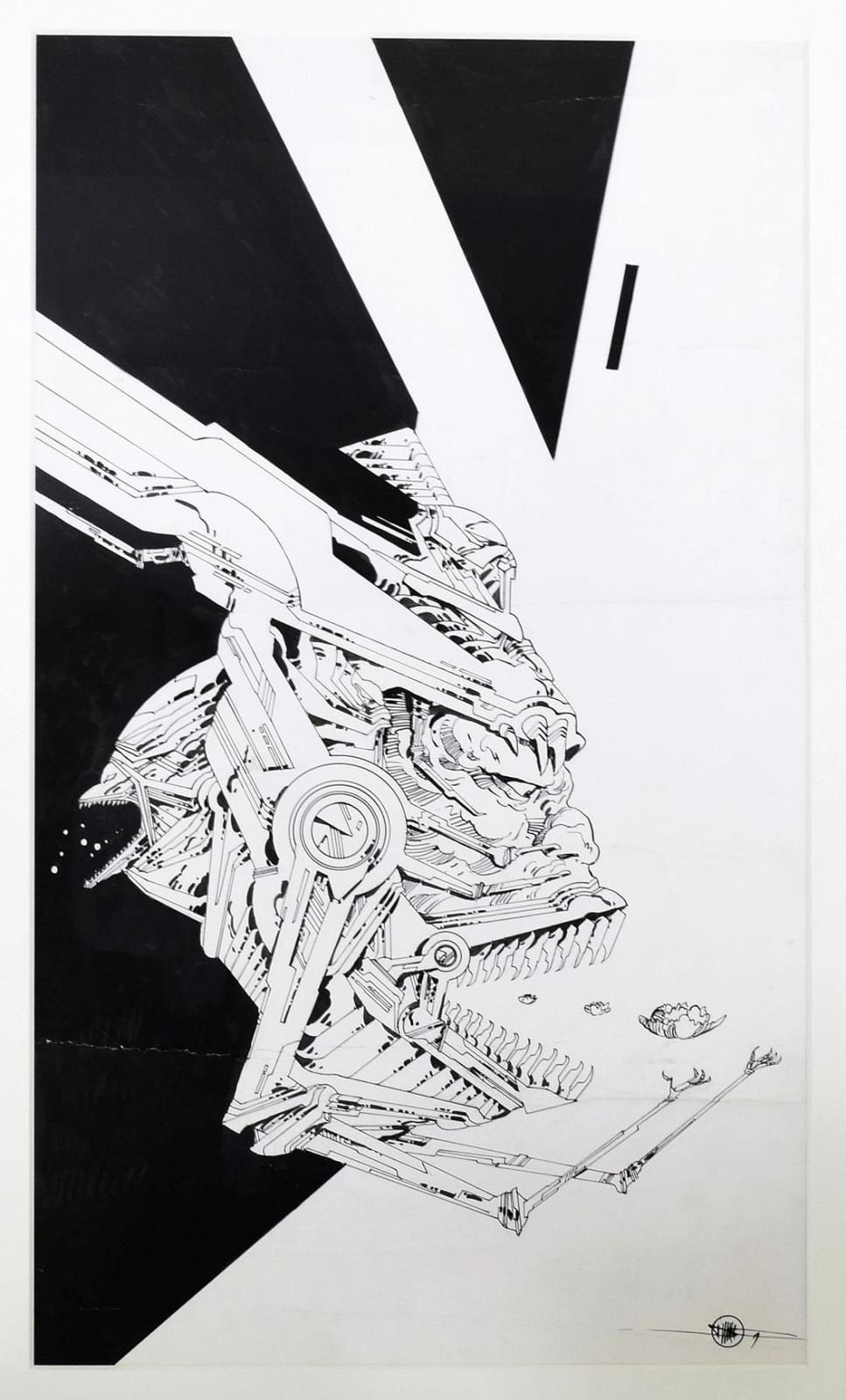 Druillet comparable auction result: druillet philippe illustration originale l encre de chine de tr s grand