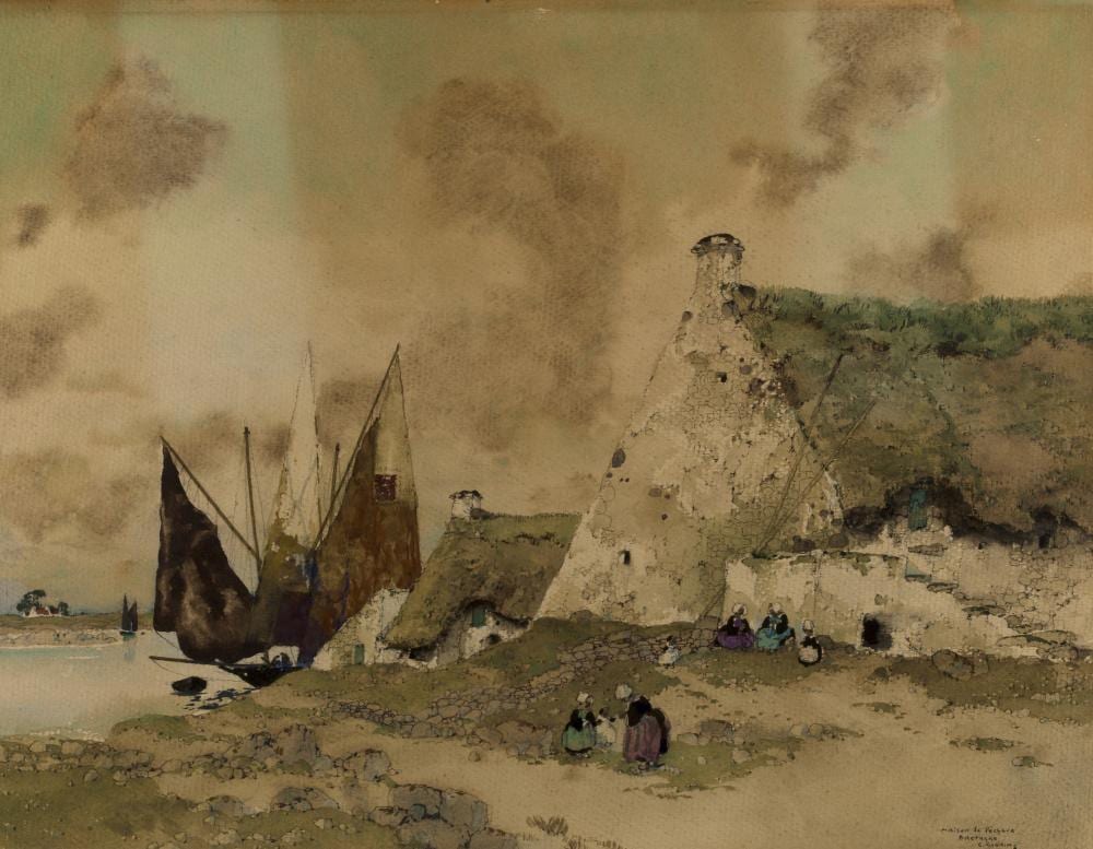 ernest gu rin 1887 1952 maison de p cheur bretagne aquarelle gouache encre et crayon sur papier · Aguttes · 2021-11-16 Ernest Guérin comparable auction result: ernest gu rin 1887 1952 maison de p cheur bretagne aquarelle gouache encre et crayon sur papier