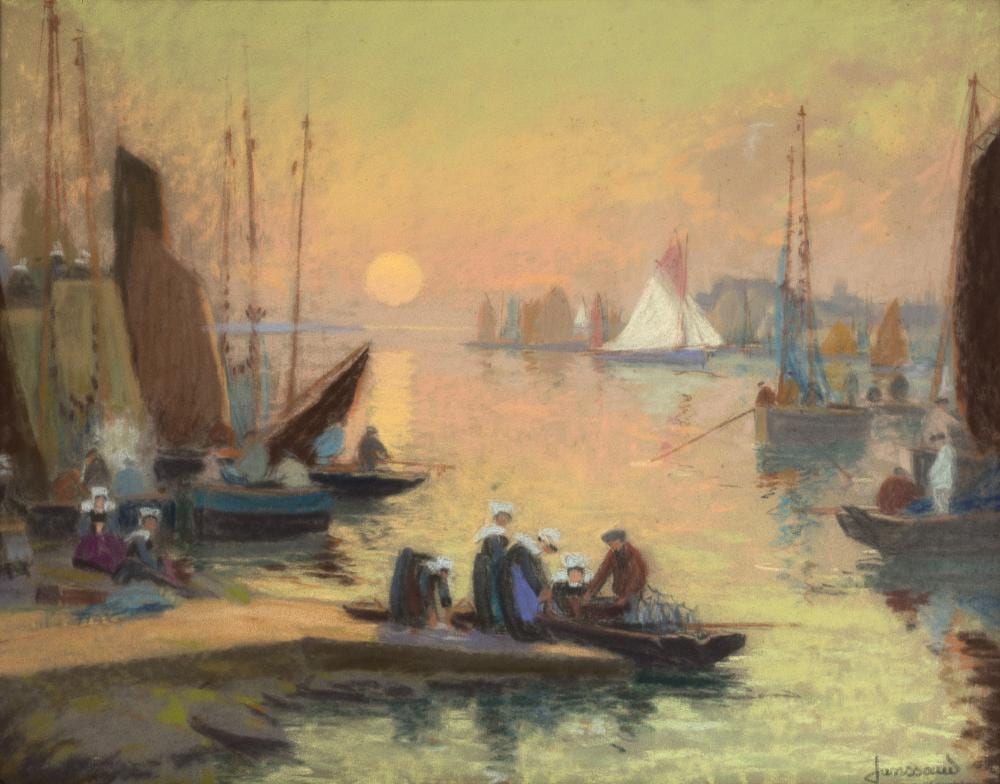 mathurin janssaud 1857 1940 retour de p che dans un port en bretagne pastel sur carton · Aguttes · 2021-11-16 Mathurin Janssaud comparable auction result: mathurin janssaud 1857 1940 retour de p che dans un port en bretagne pastel sur carton