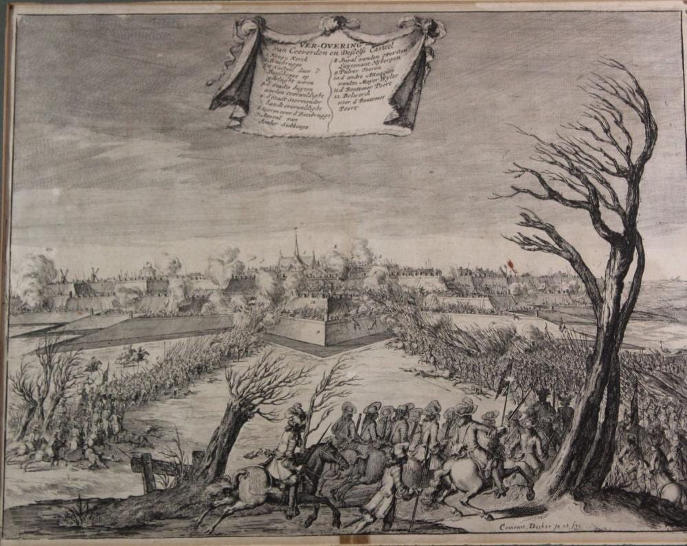 Cornelis Gerritsz. Decker comparable auction result: coenraet decker 1651 1685 1709 alter schlachtenstich gerahmt glas