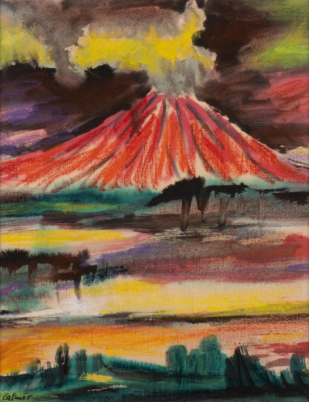 vulkanlandschaft · Hargesheimer Kunstauktionen Düsseldorf · 2021-12-03 Peter Calmés comparable auction result: vulkanlandschaft