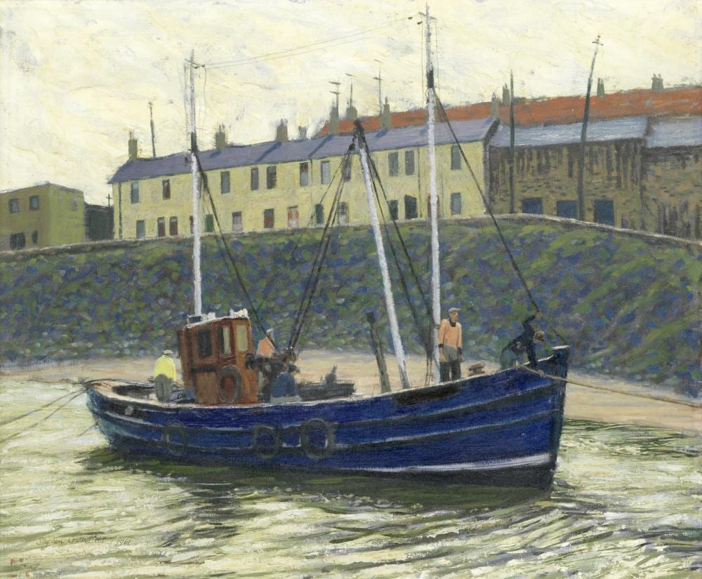 Deryck Stephen Crowther comparable auction result: stephen crowther british 1922 2007 fishing boat sea houses