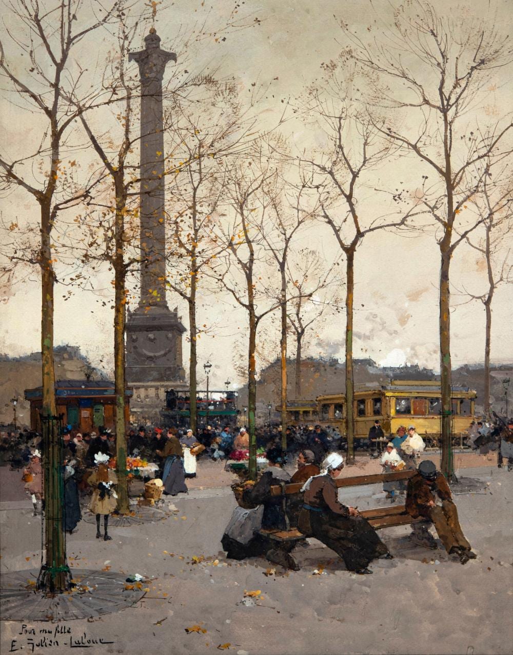 Eugène Galien-Laloue (1854-1941): La Bastille Monument, Paris, around 1930 comparable sale