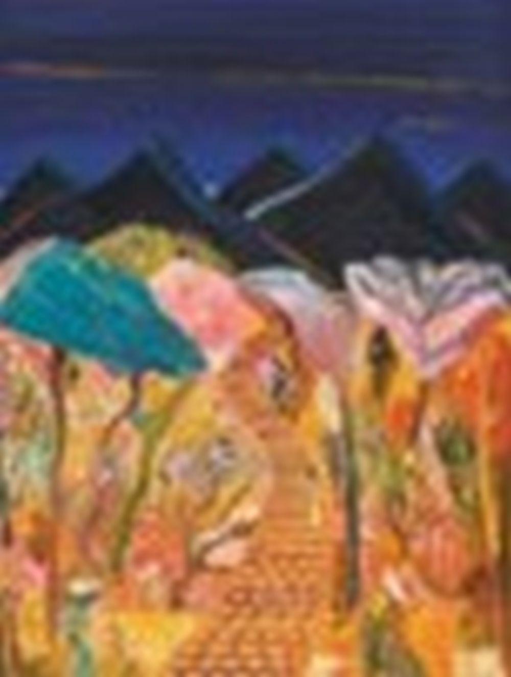 Matthew Wong (1984-2019) Yellow Brick Road oil on canvas 102.2 x 76.6 cm. ( comparable sale
