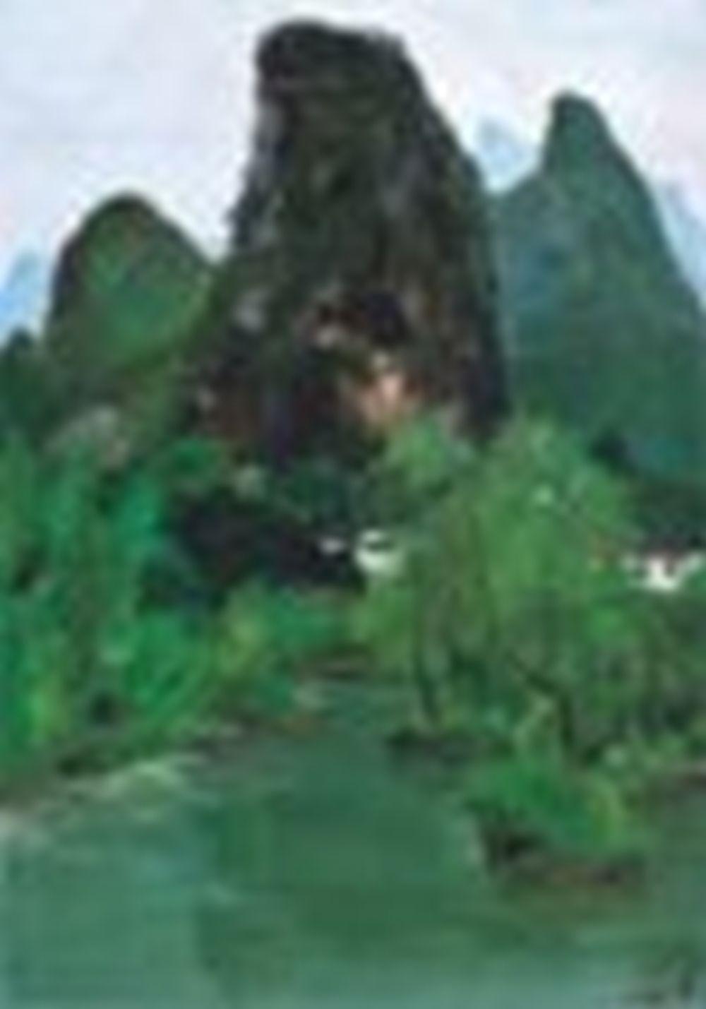 Wu Guanzhong (1919 - 2010) By the Side of the Li River (I) oil on board 59. comparable sale