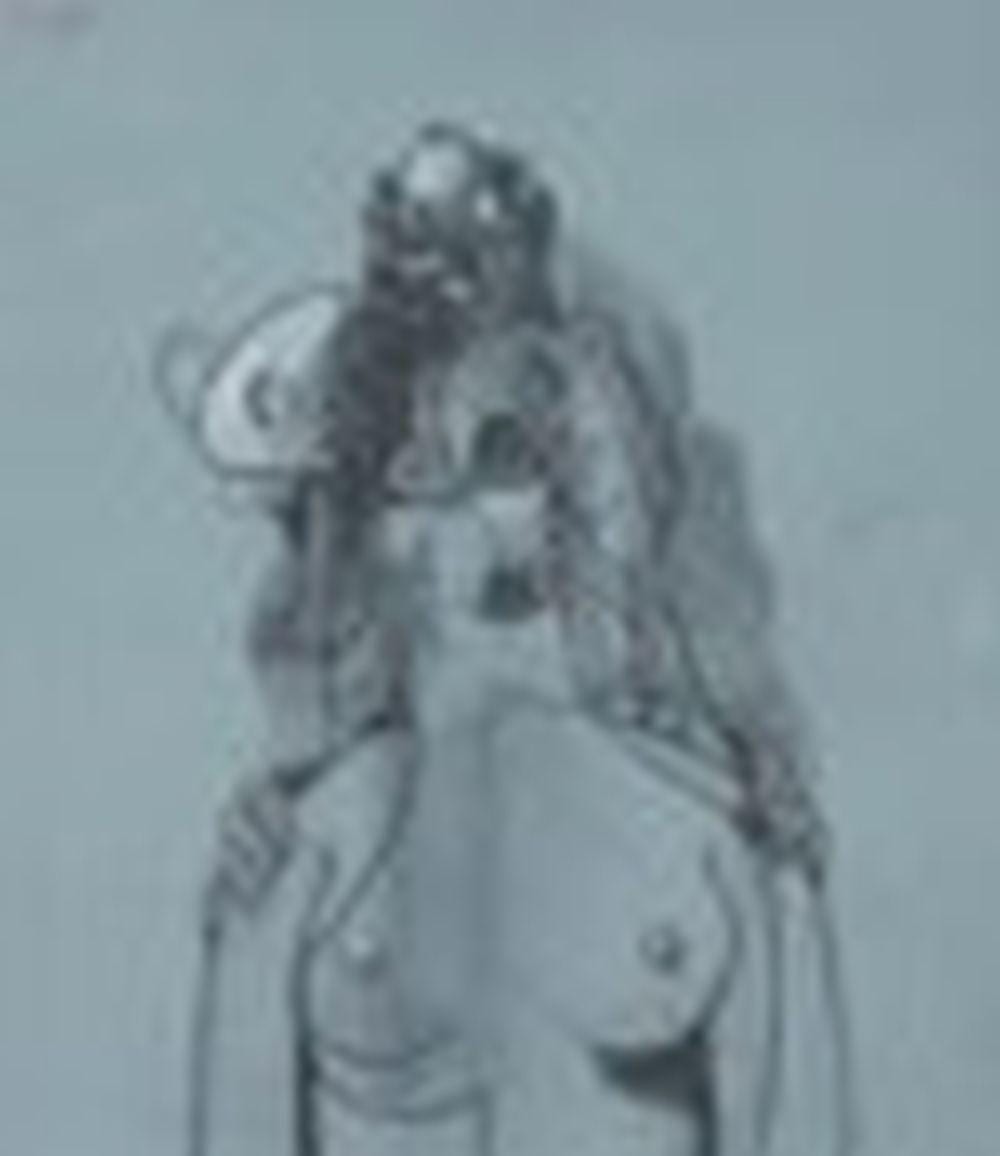 George Condo (B. 1957) Rodrigo and His Muse acrylic and charcoal on canvas comparable sale