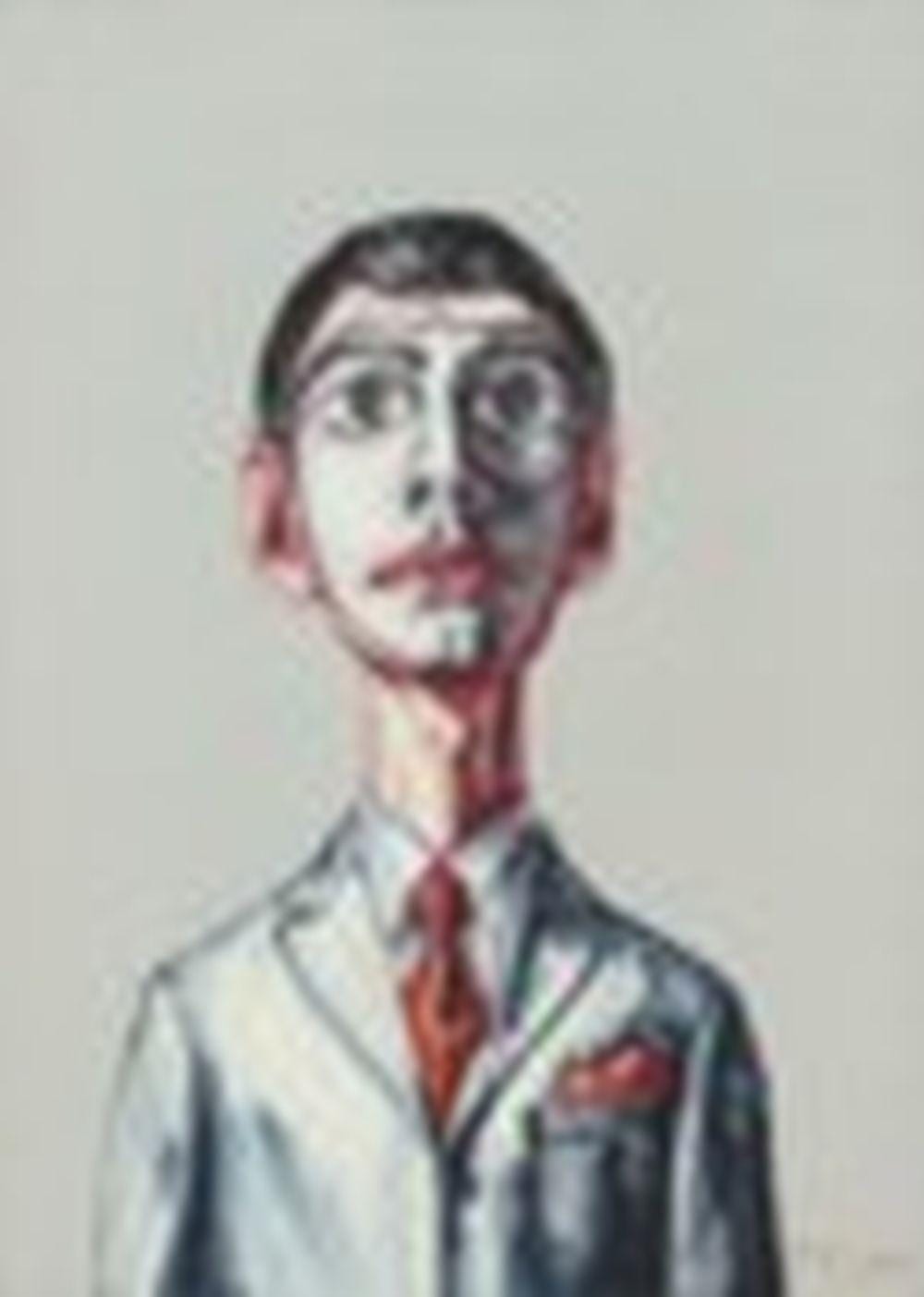 Zeng Fanzhi (B. 1964) Mask Series 2000 No. 14 oil on canvas 70 x 50 cm. (27 comparable sale