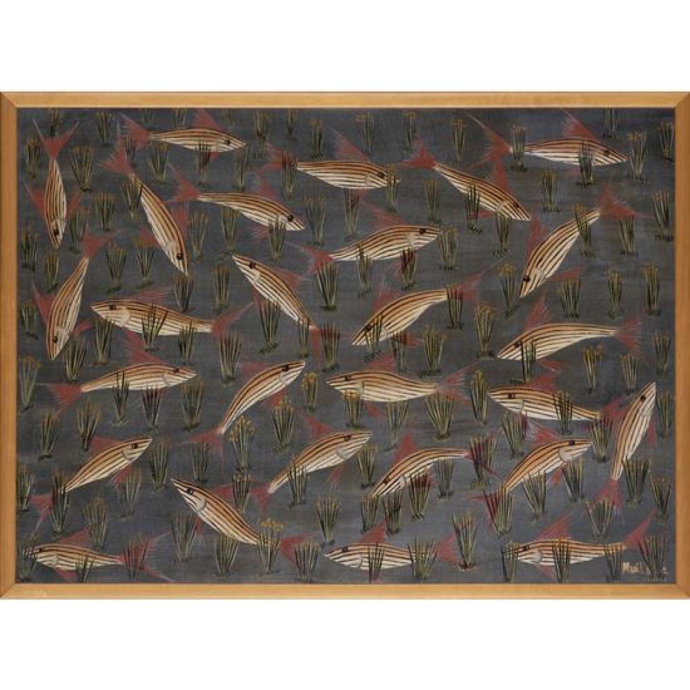 MWILA comparable auction result: mwila active in elisabethville circa 1950 70 congo untitled composition avec poissons