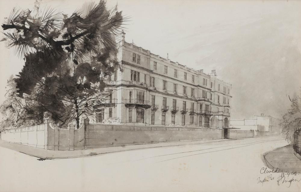 Robert Ingpen comparable auction result: robert ingpen b 1936 cliveden watercolour and ink titled signed dated 68 lower right