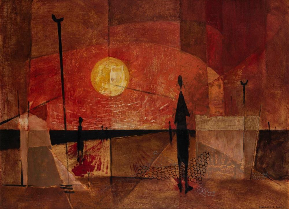 lawrence m daws b 1927 red sky at night oil on board signed lower right 67 x 90cm · Leski Auctions Pty Ltd · 2021-11-28 Lawrence M. Daws comparable auction result: lawrence m daws b 1927 red sky at night oil on board signed lower right 67 x 90cm
