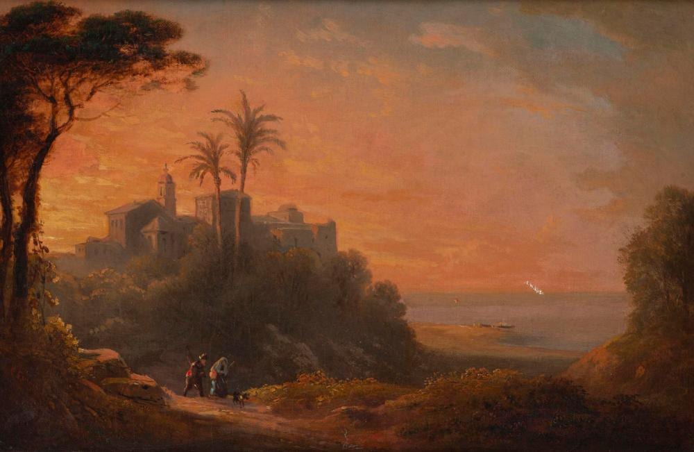 Charles Louis Guigon comparable auction result: charles louis guigon 1807 1882 paysage du bord de la m diterran e huile sur toile