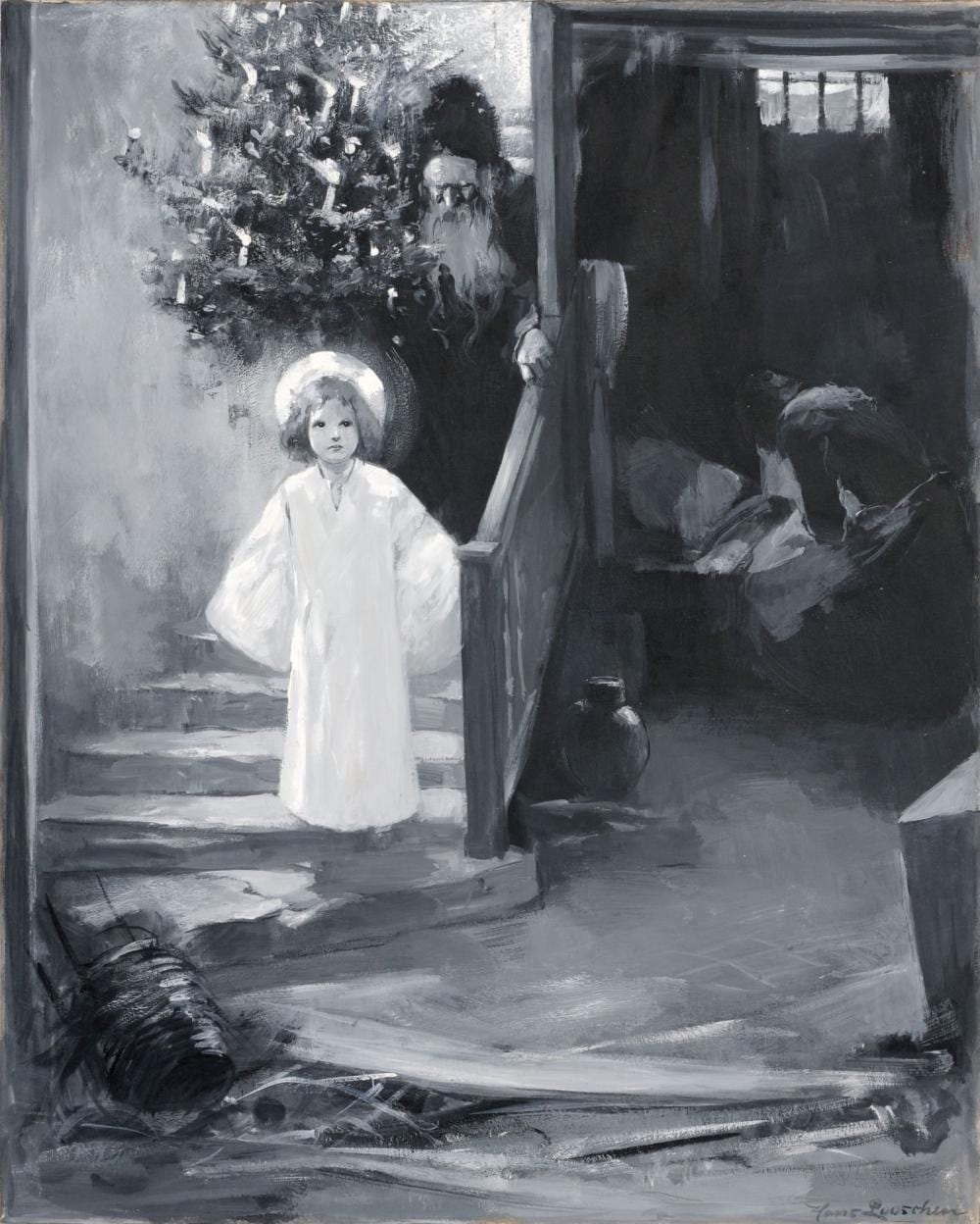 Hans Looschen comparable auction result: hans looschen das christkind und knecht ruprecht um 1900